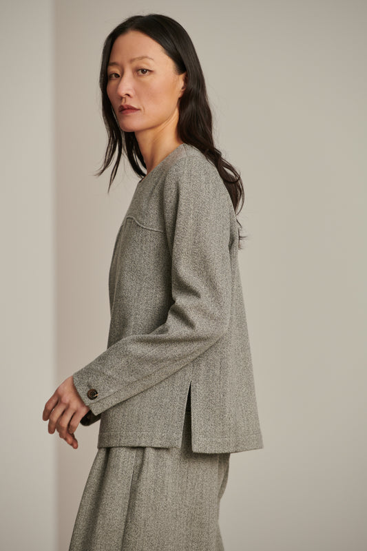 Clarisse shirt - Heathered Grey - Wool - Women
