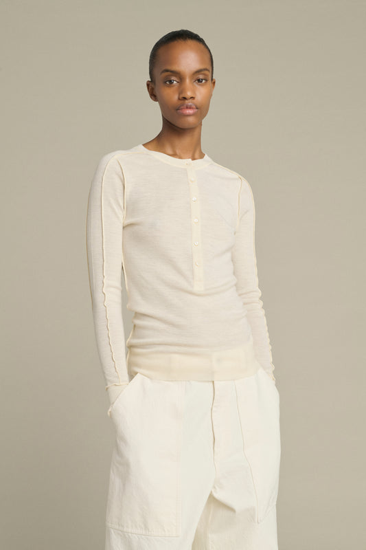 Laos T-Shirt - Ecru - Wool - Women