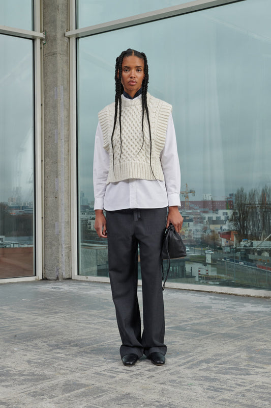 TROUSERS VIVIAN DARK MARL GREY