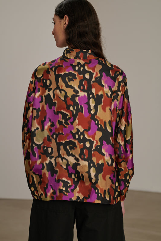 Calypso shirt - Hazelnut/Fuchsia - Silk - Women