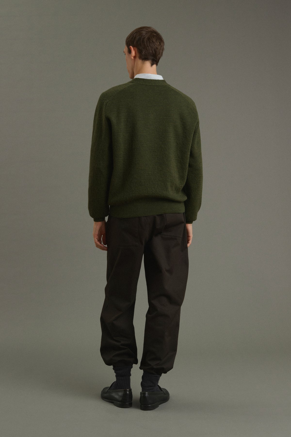 Pullover Themo - Dark Green - Wool - Men vue 2