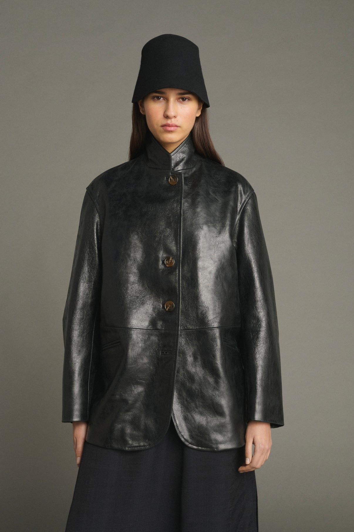 Luciano jacket - Black - Leather - Women vue 3