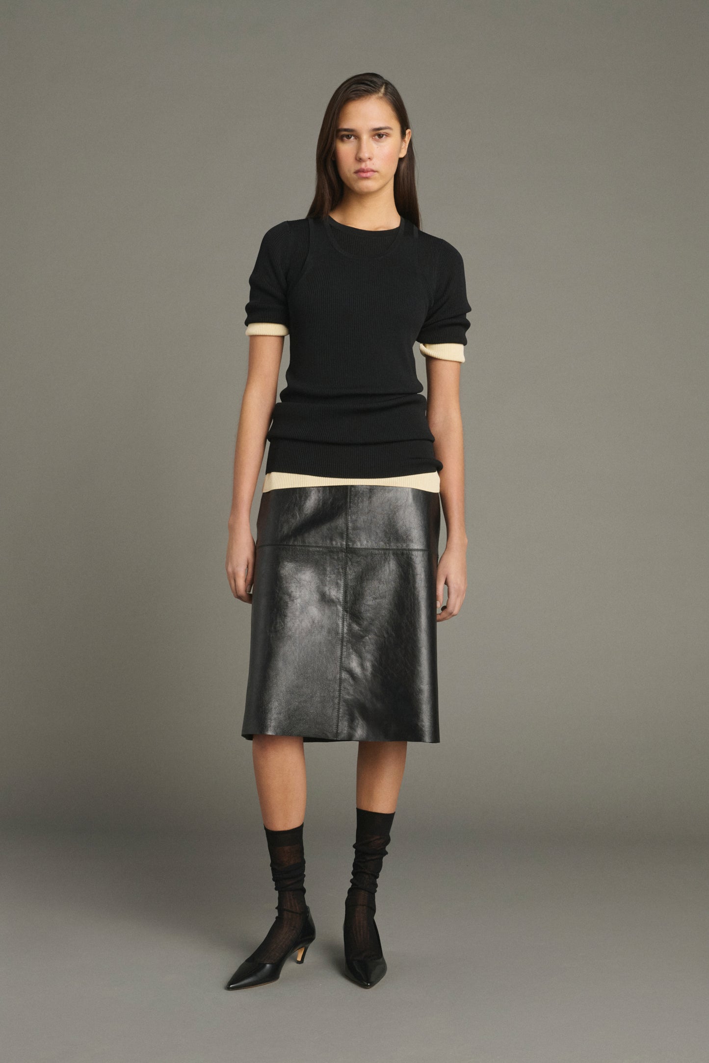 Gwen skirt - Black - Leather - Women