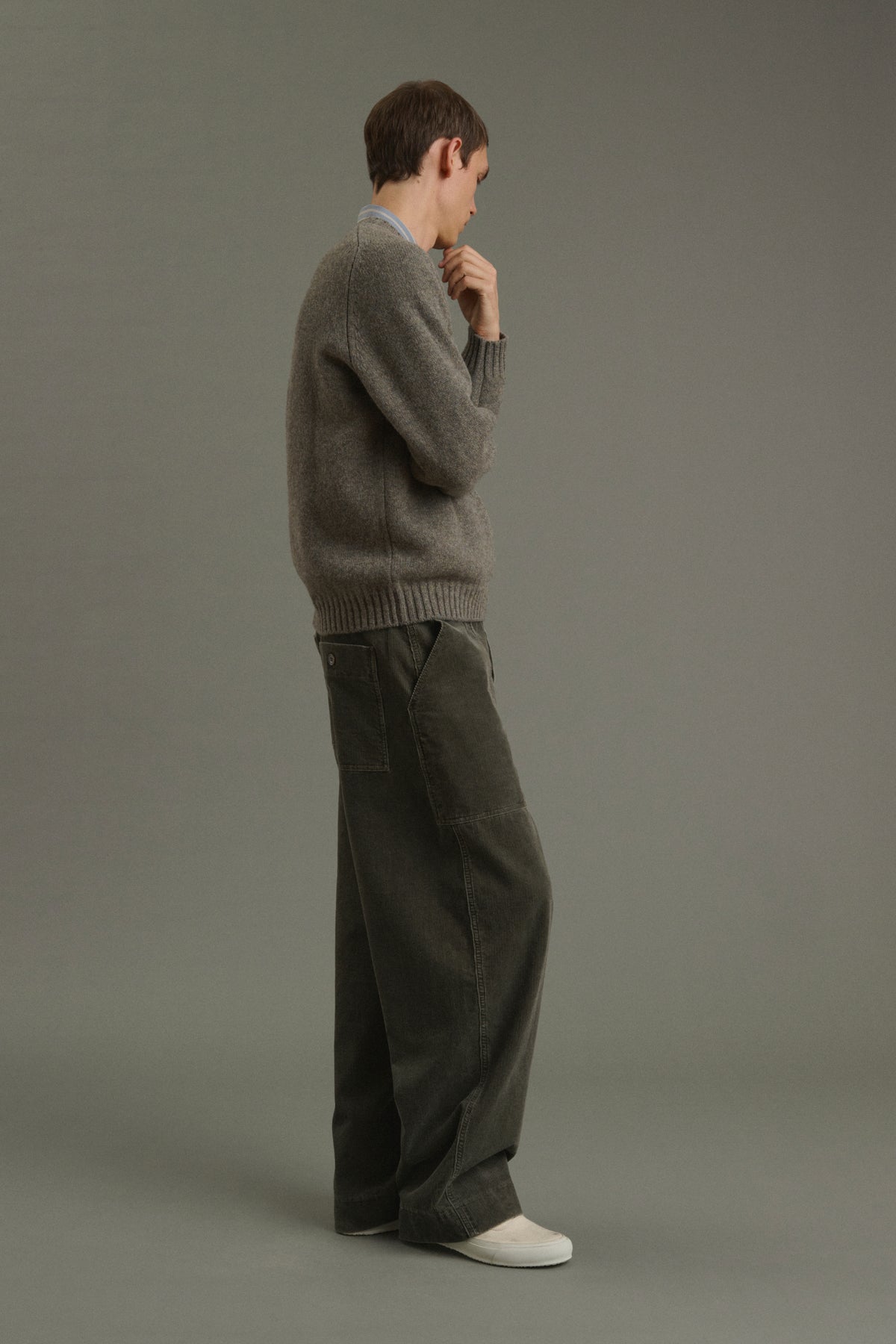 Isamu pullover - Grey-Green - Wool - Men vue 4