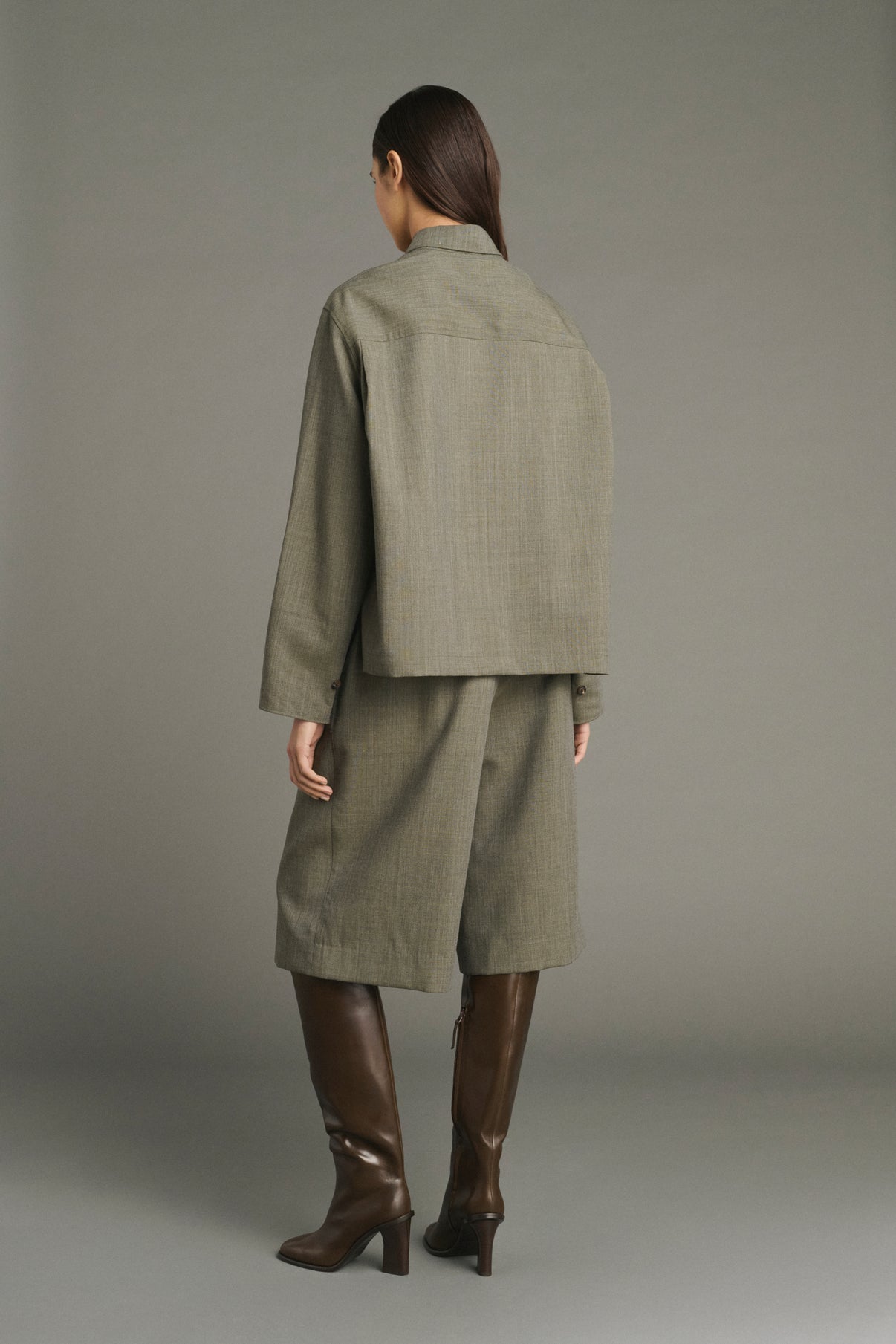 Jessie Blouse - Sage Green - Wool - Women vue 3