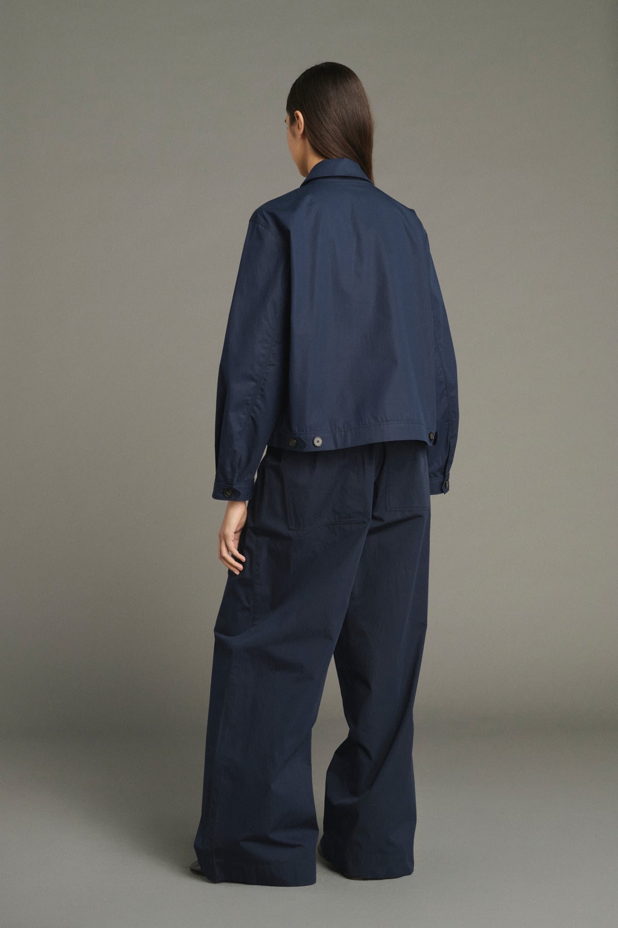 Hugues Trousers - Navy - Cotton - Women vue 2