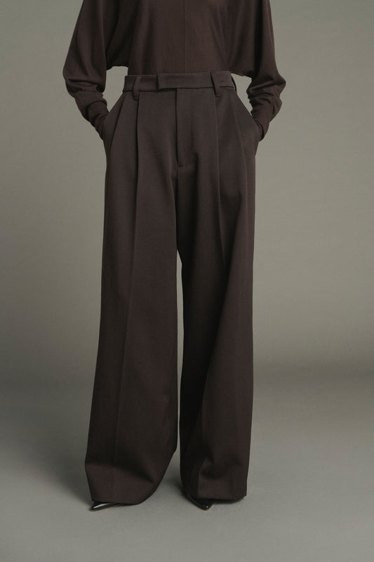 Laumiere Trousers - Ebony - Wool - Women