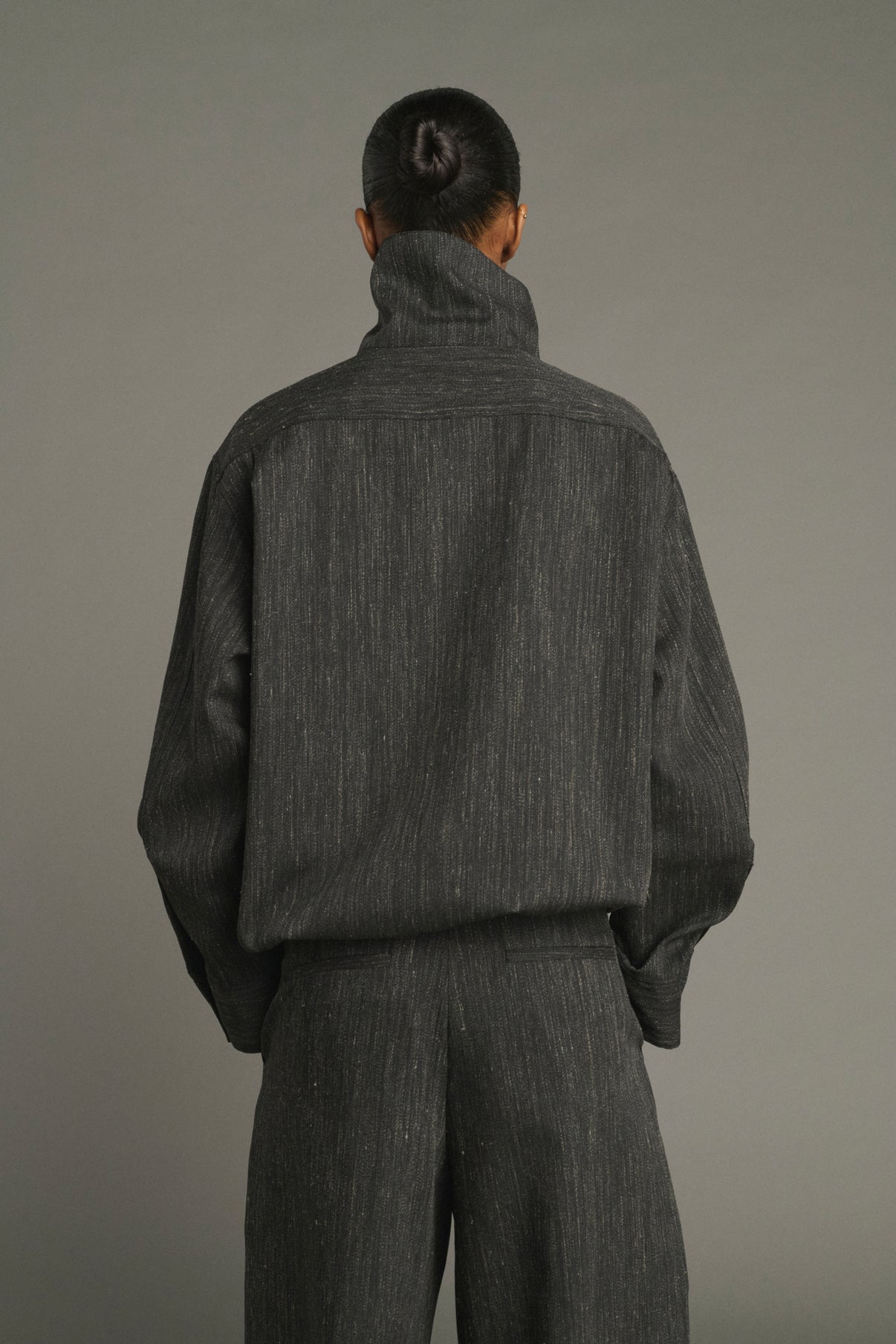 Lutece shirt - Anthracite Grey - Wool - Women vue 2