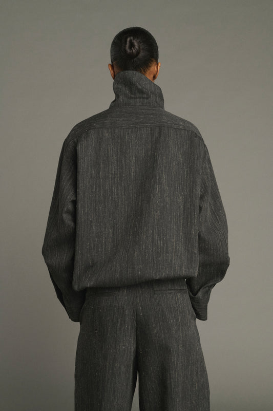Lutece shirt - Anthracite Grey - Wool - Women
