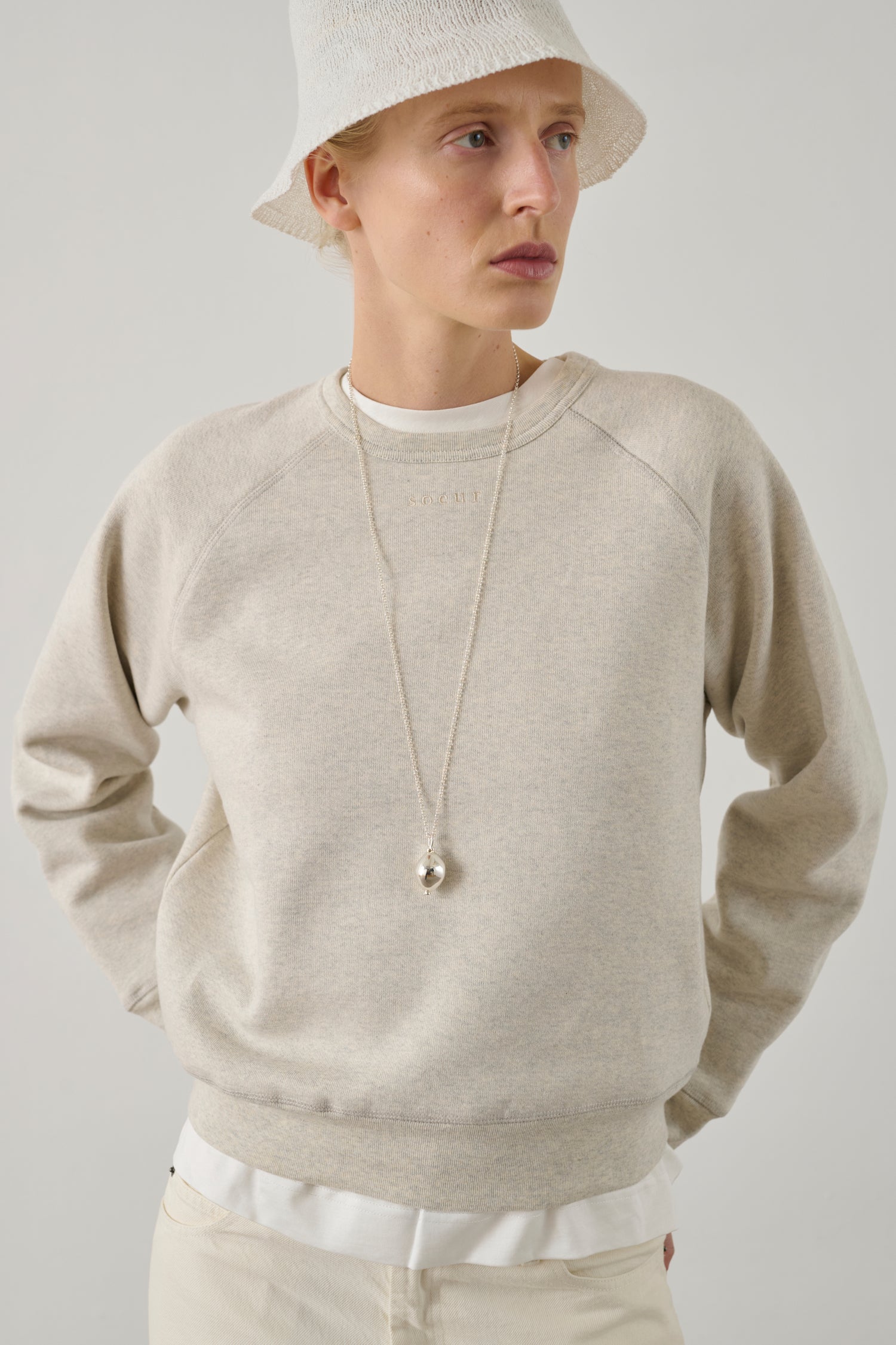 Sweatshirt Artemis - Gris Clair Chiné - Coton - Femme