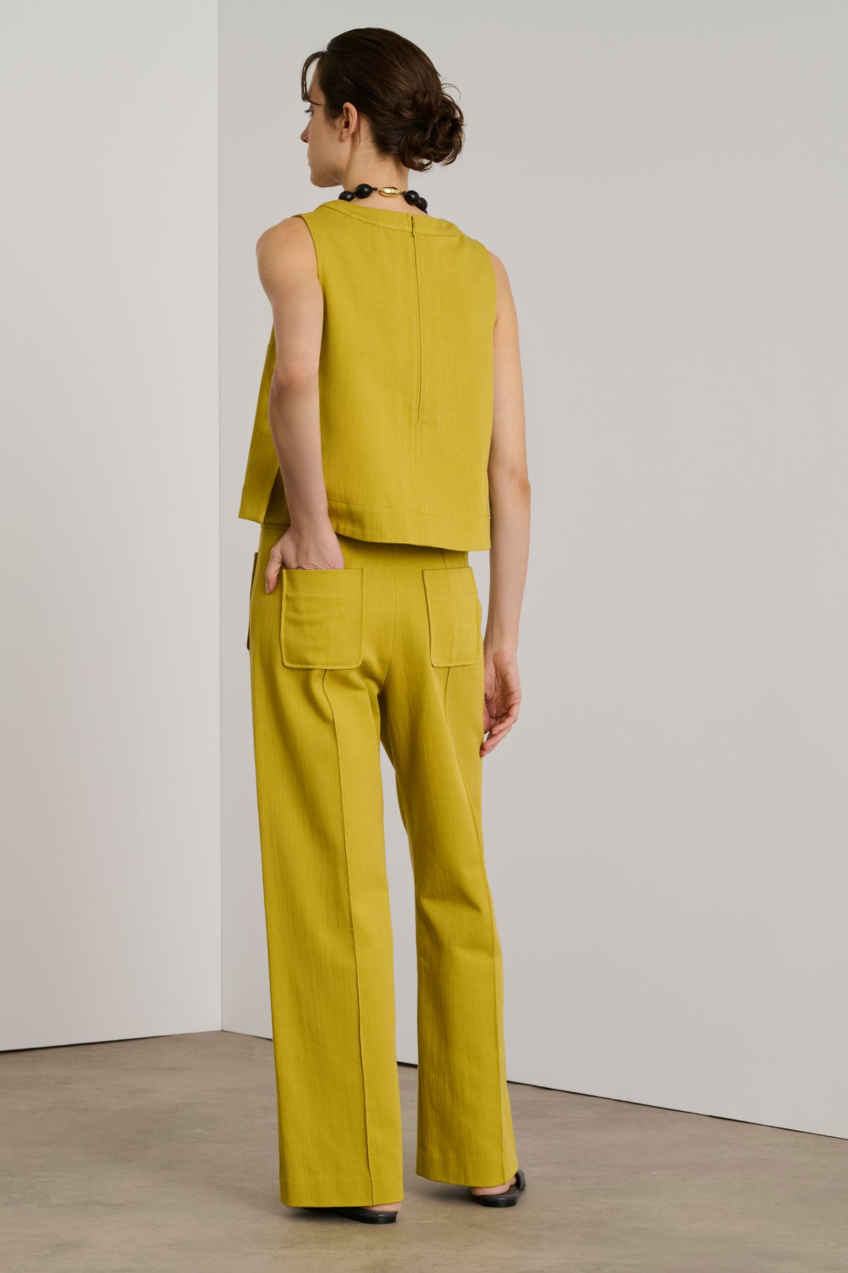 Pantalon Harry - Jaune Doré - Coton - Femme vue 3