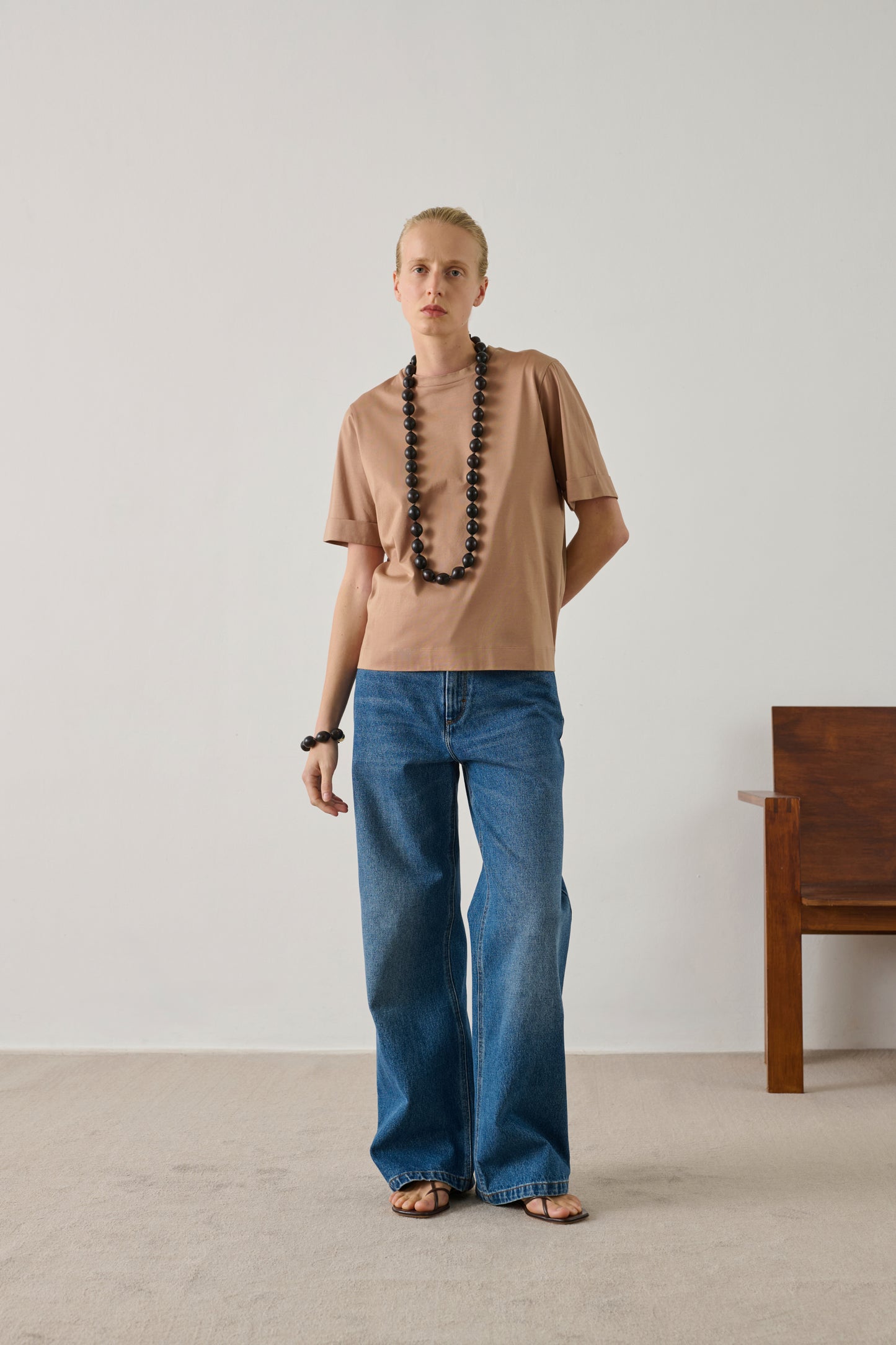 Ama T-shirt - Sand - Cotton - Women