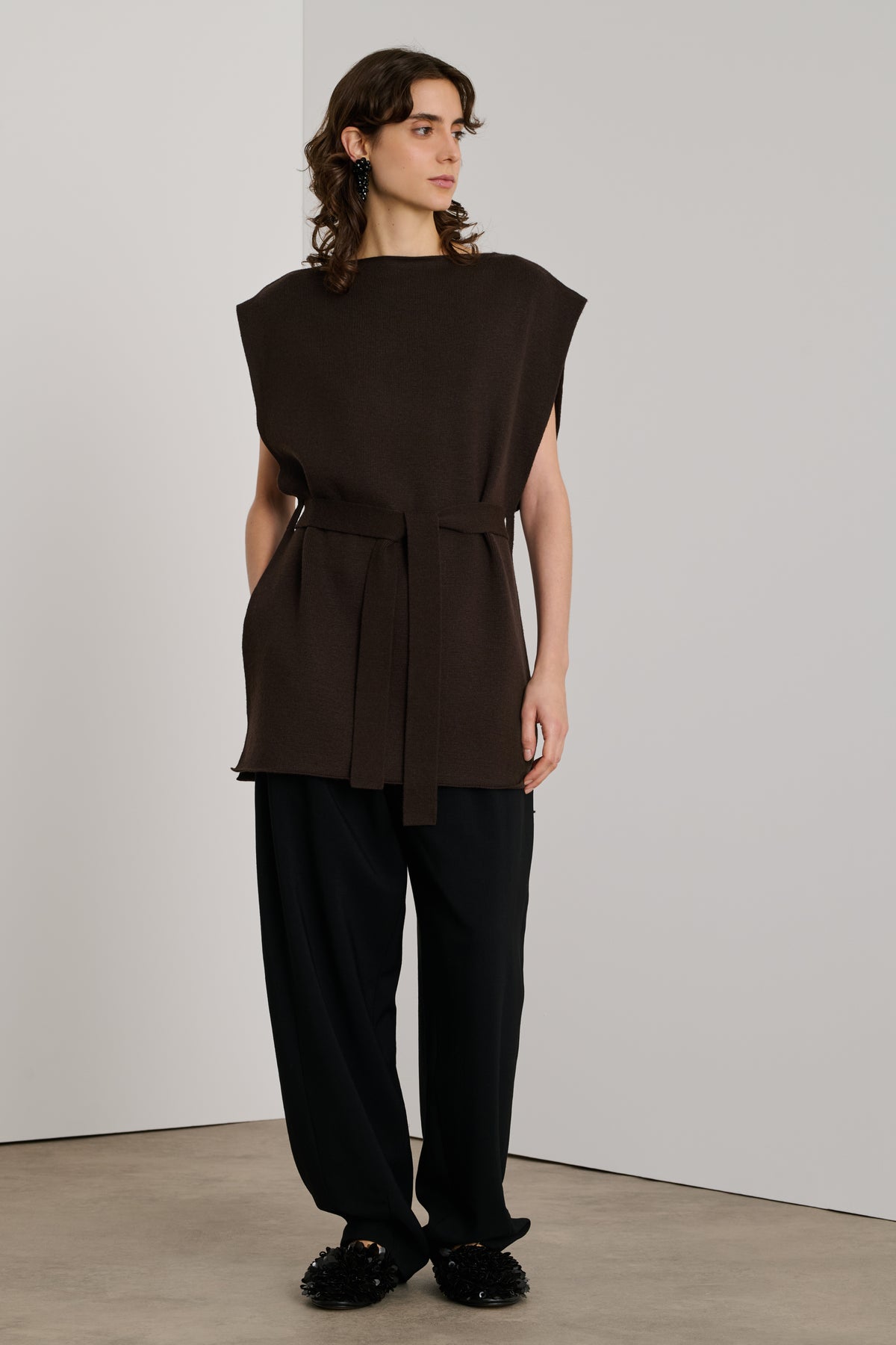 Oliver pullover - Brown - Merino Wool - Women vue 1