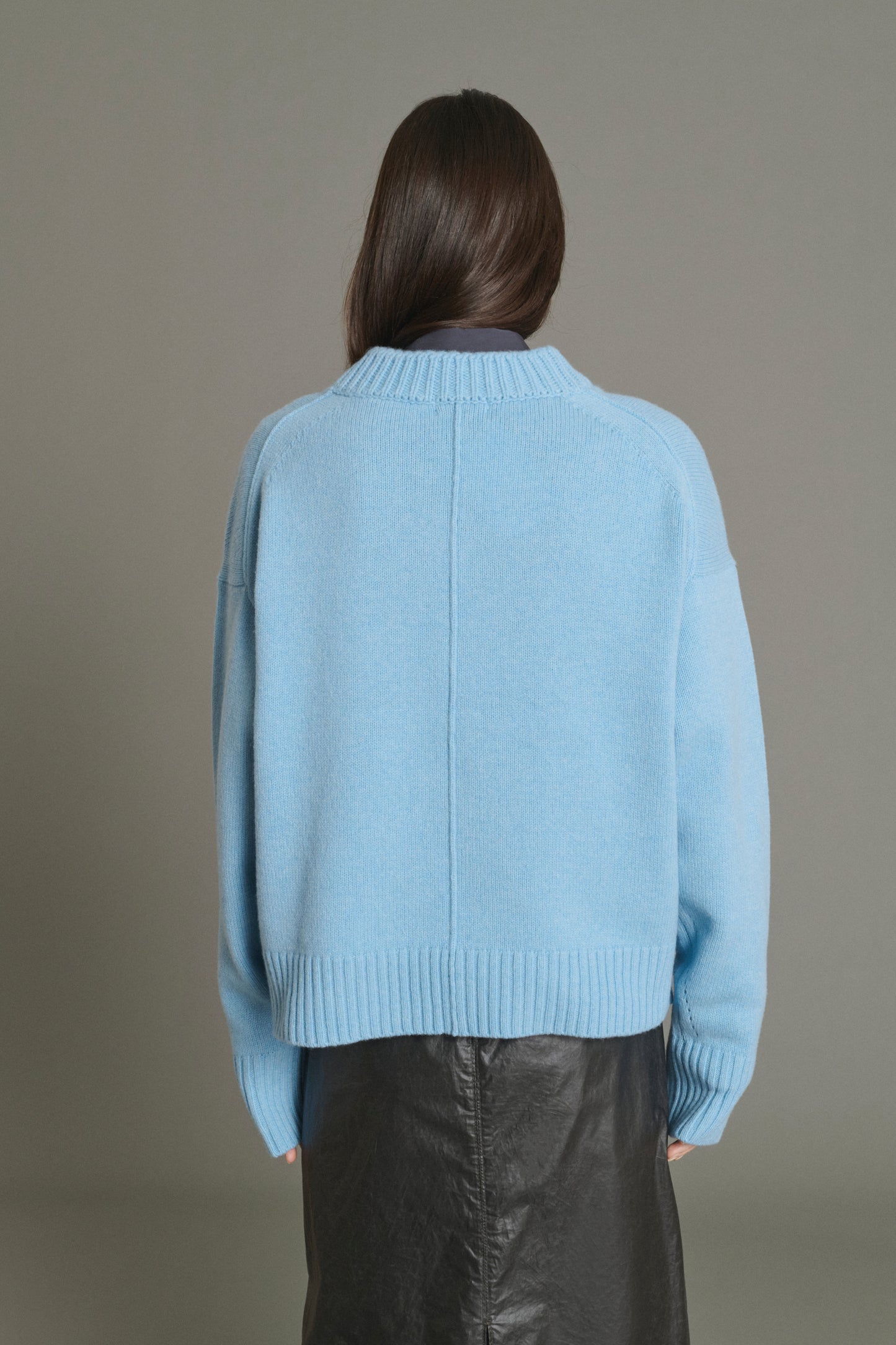 Julie Pullover - Light Blue - Merino Wool - Women