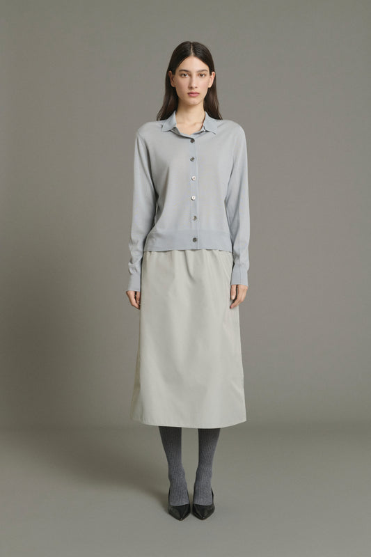 Hailey Cardigan - Pale Blue - Merino Wool - Women