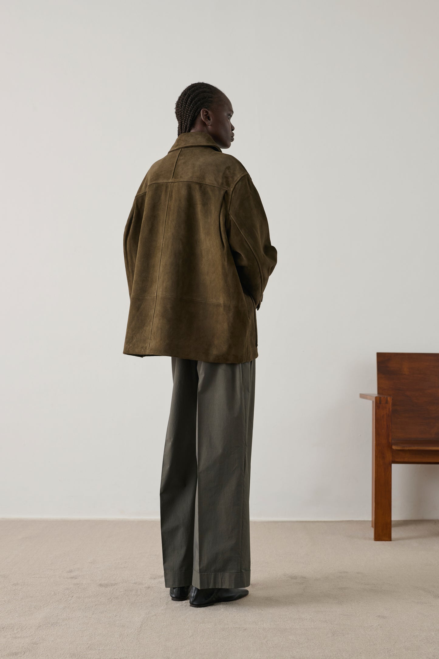 Veste Vincenzo - Kaki Foncé - Cuir - Femme