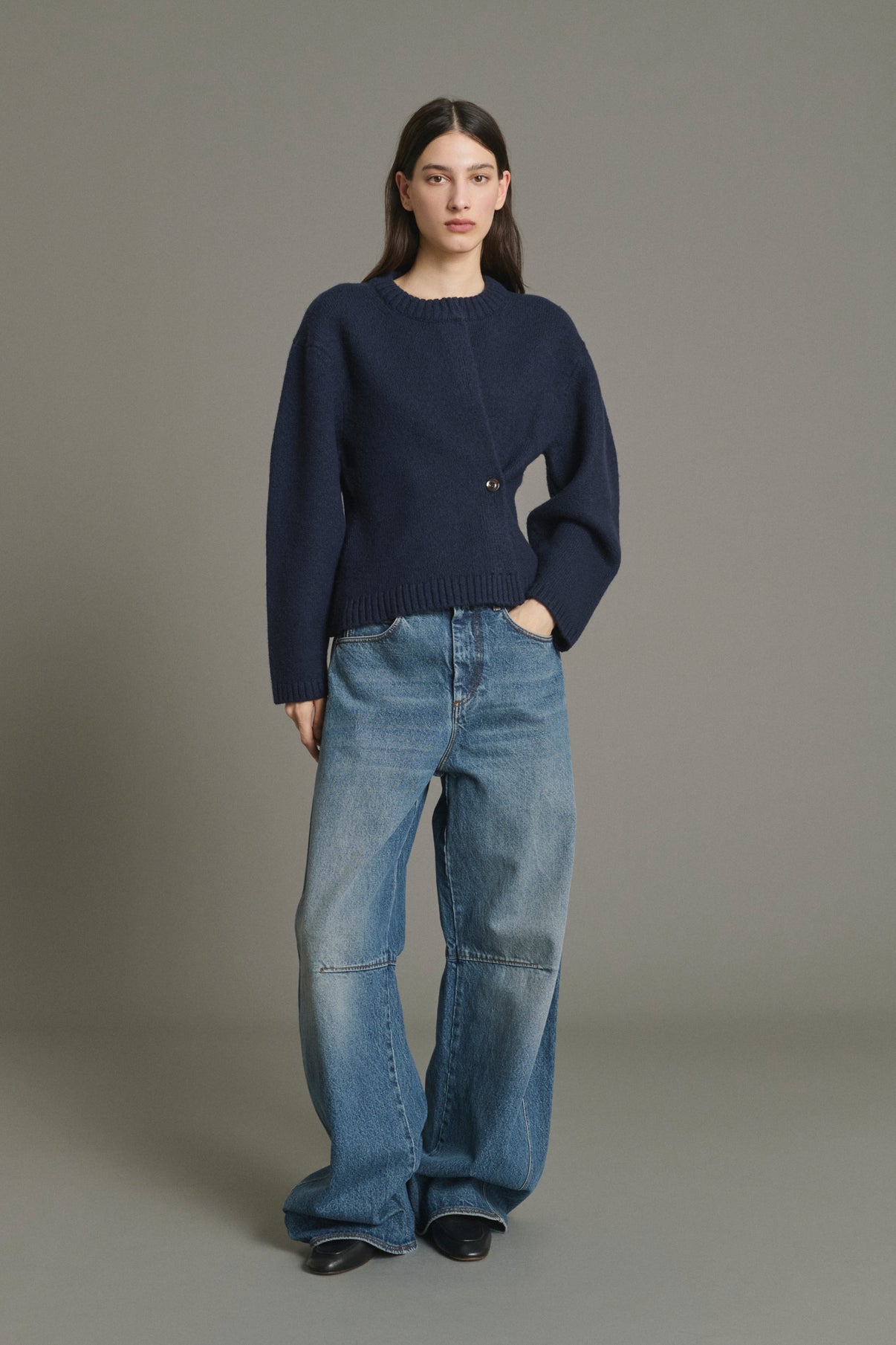 Galileo Cardigan - Navy - Merino Wool - Women vue 2