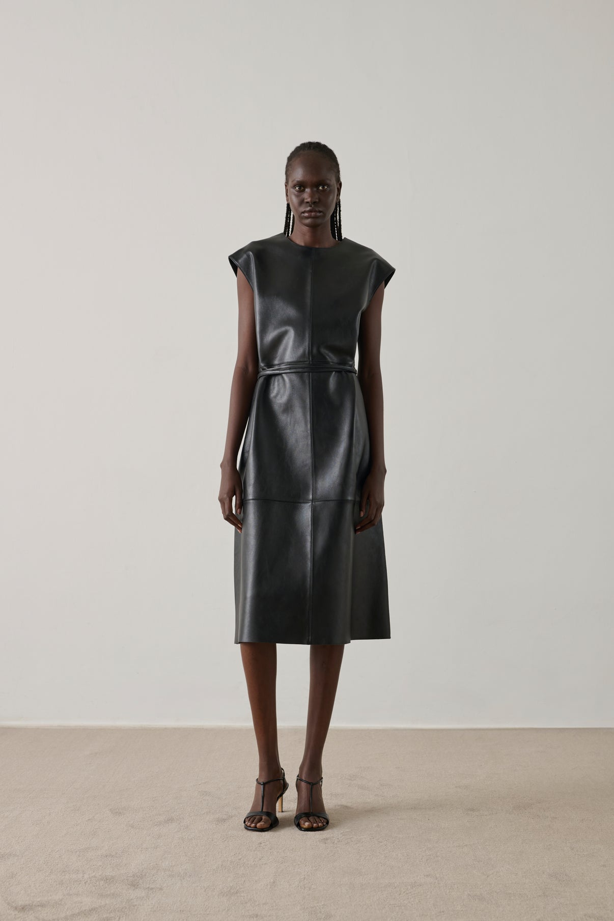 Sofia dress - Black - Leather - Women vue 1