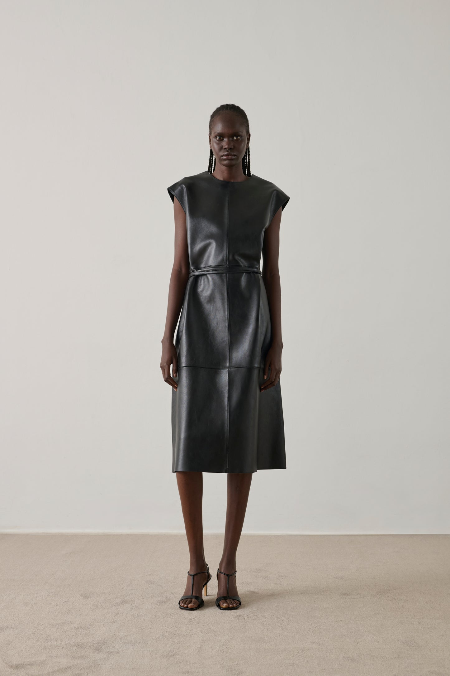 Sofia dress - Black - Leather - Women