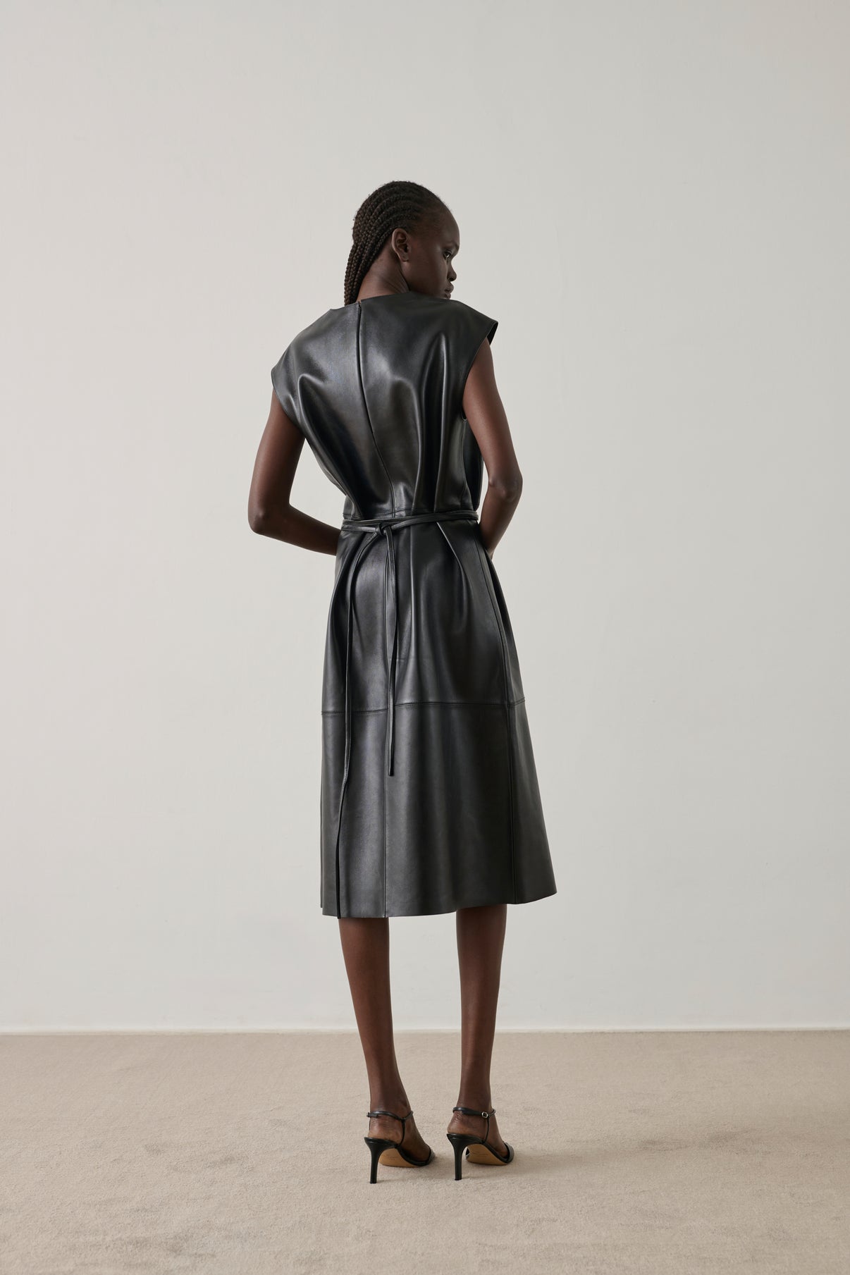 Sofia dress - Black - Leather - Women vue 2