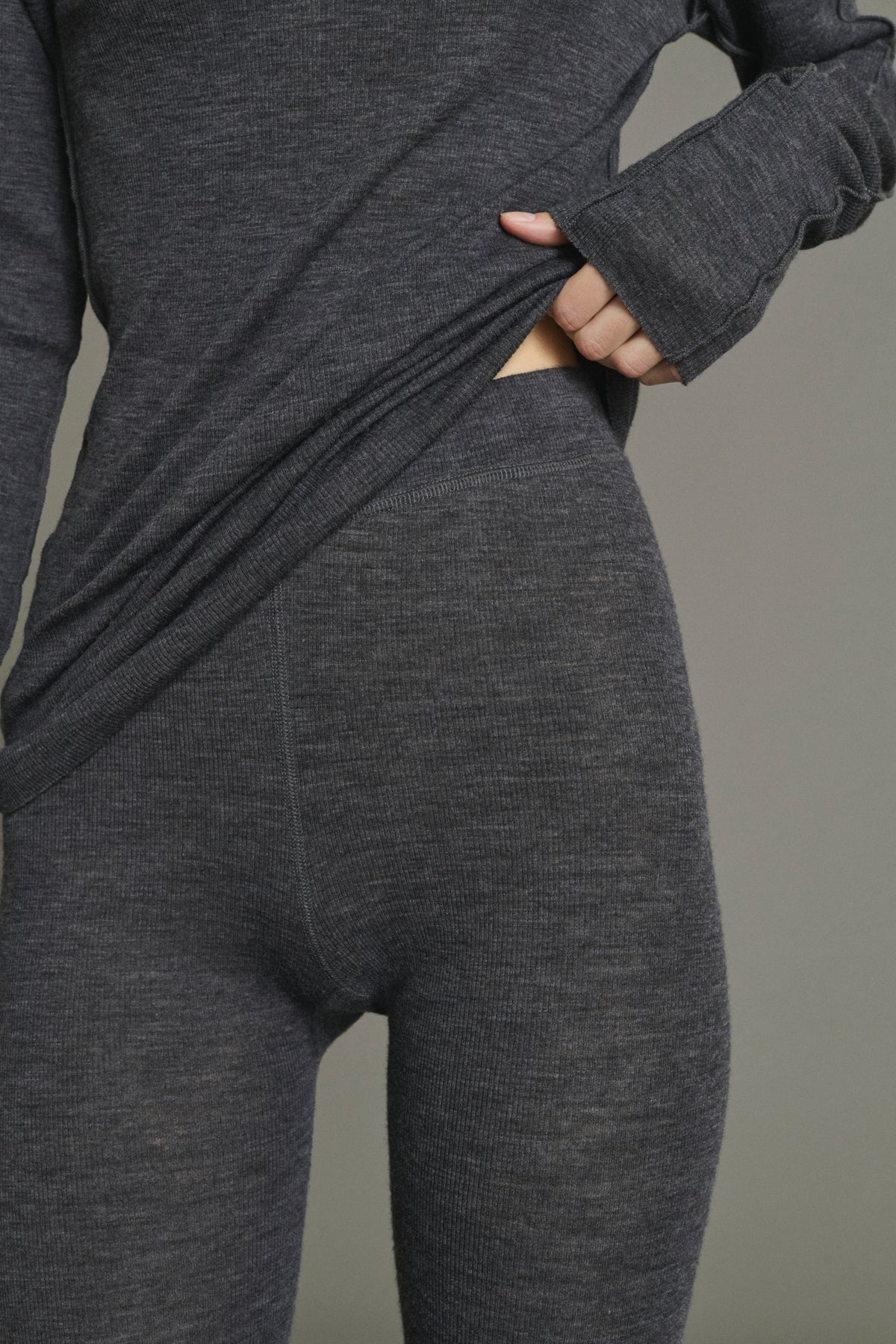 Jen Legging - Anthracite Grey - Wool - Women vue 4