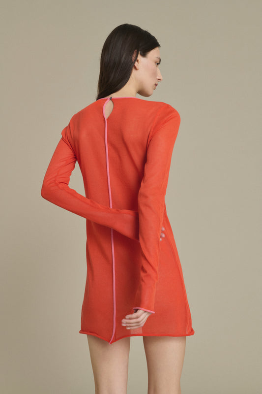 Robe Irene mini rouge orangé en maille Soeur & TL180 - Soeur