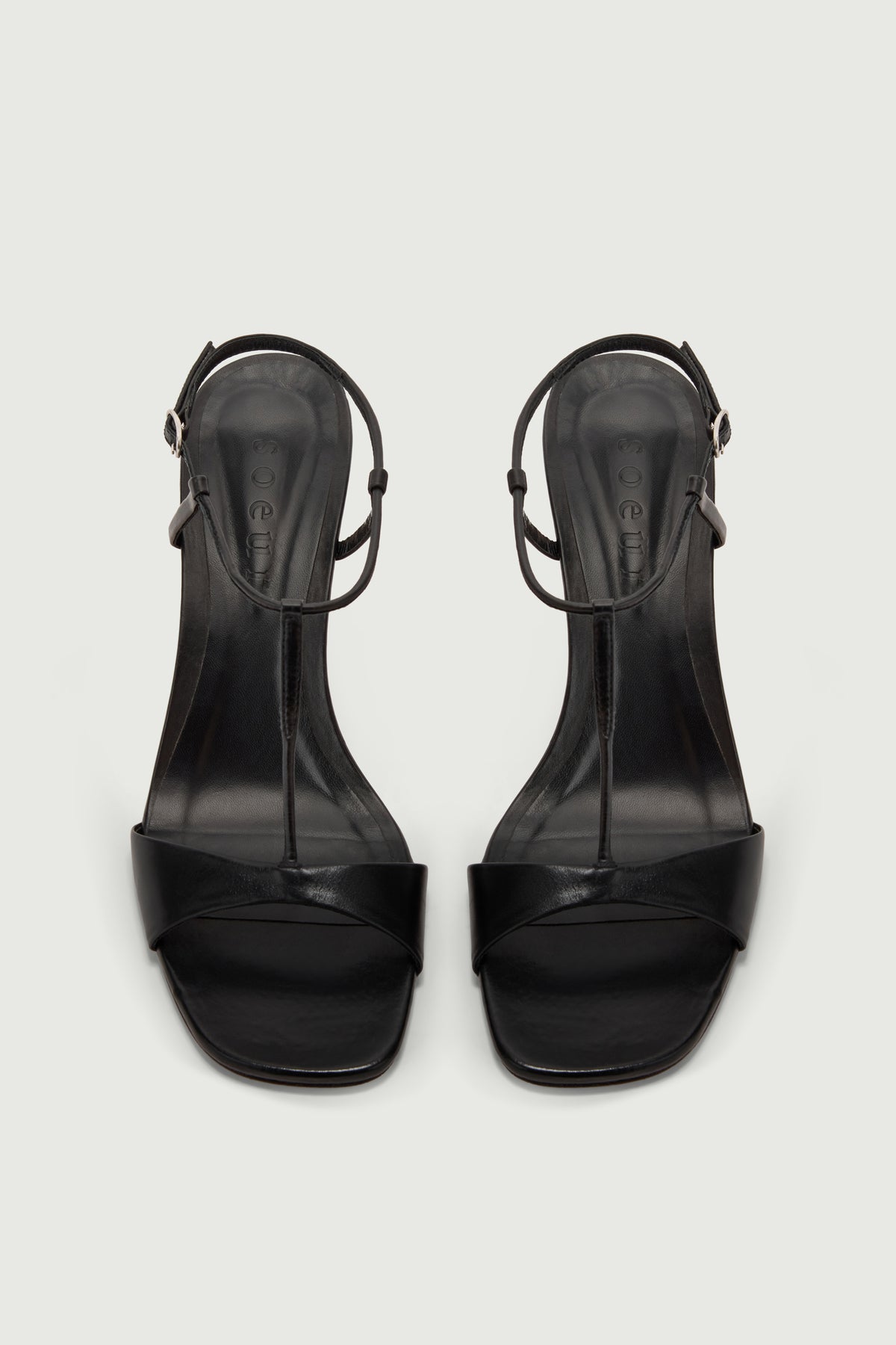Cecilie sandals - Black Heeled Leather - Soeur vue 3