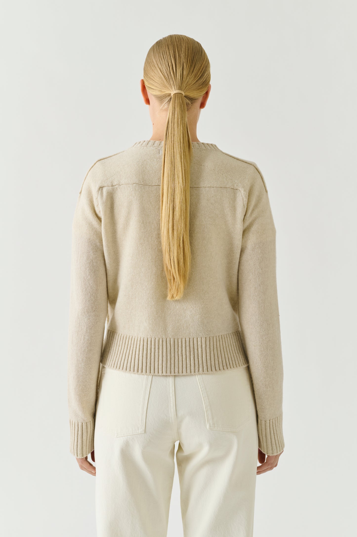 Virginia Cardigan - Écru Chiné - Merino Wool - Women