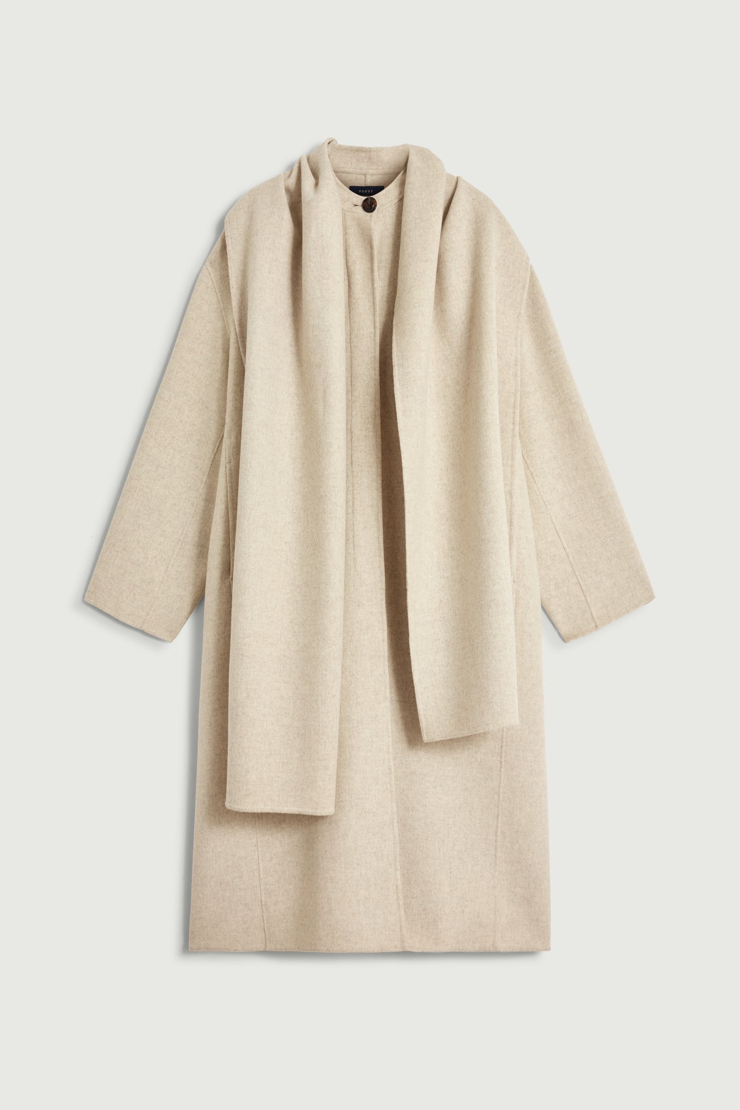 Finn coat - Ecru/Grey - Wool - Women