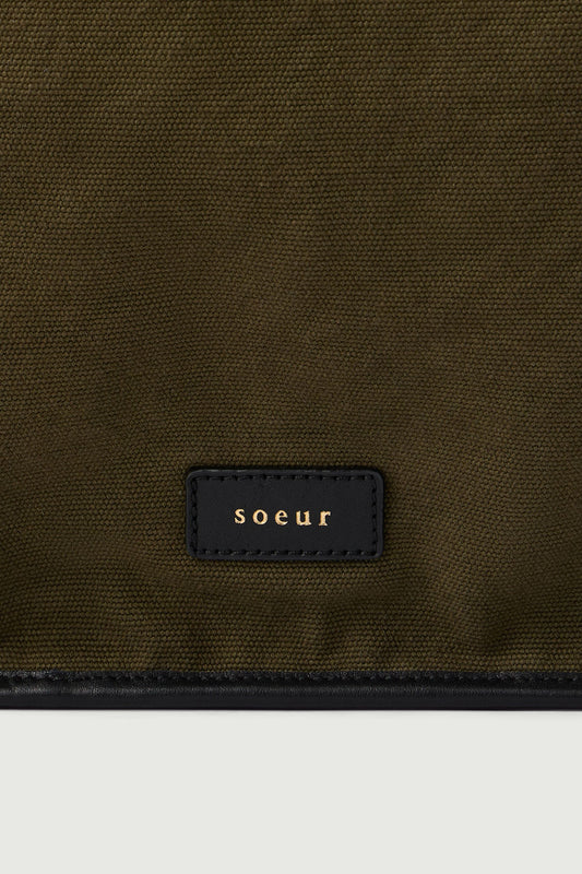 Cabas Darla - Kaki/Noir - Coton - Femme